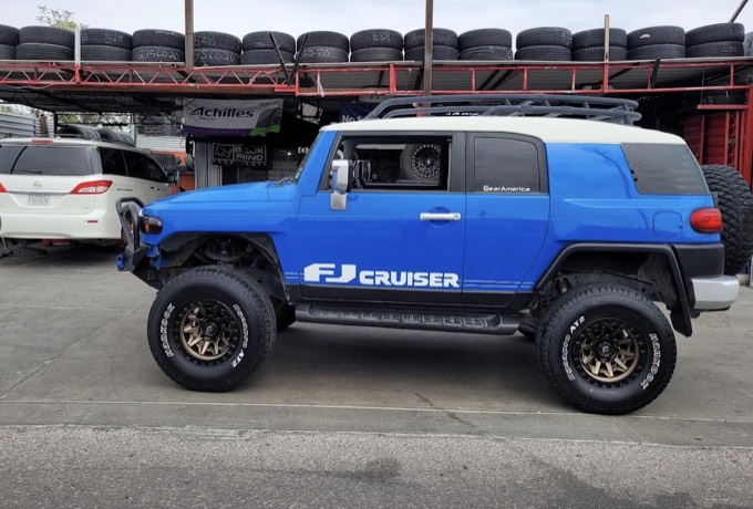 Chrome custom wheels mounted at Smart Tire on Dyer St
